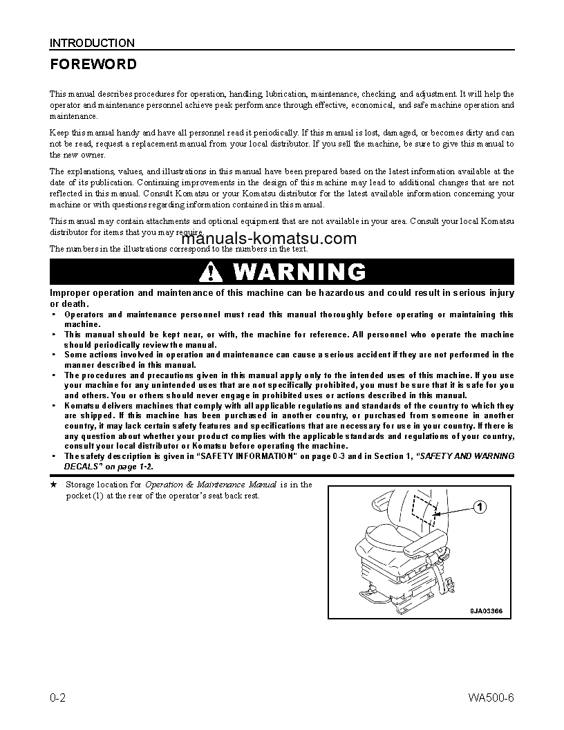 Protected: WA500-6(USA) S/N A93001-UP Operation manual (English)