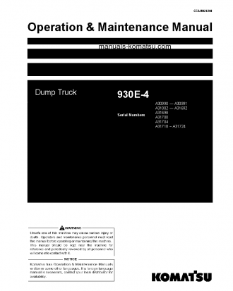 930E-4(USA) S/N A30990-A30991 Operation manual (English)