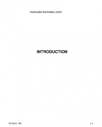 PC350LL-7(USA)-TIER 3 S/N A50001-UP Operation manual (English)