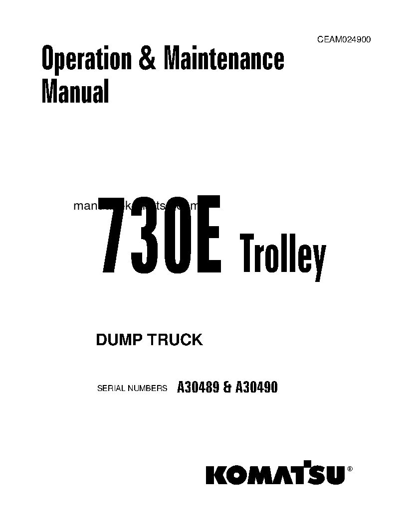 730E(USA)-WITH TROLLEY S/N A30489-A30490 Operation manual (English)