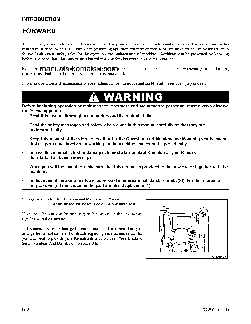 Protected: PC290LC-10(USA) S/N A25001-UP Operation manual (English)