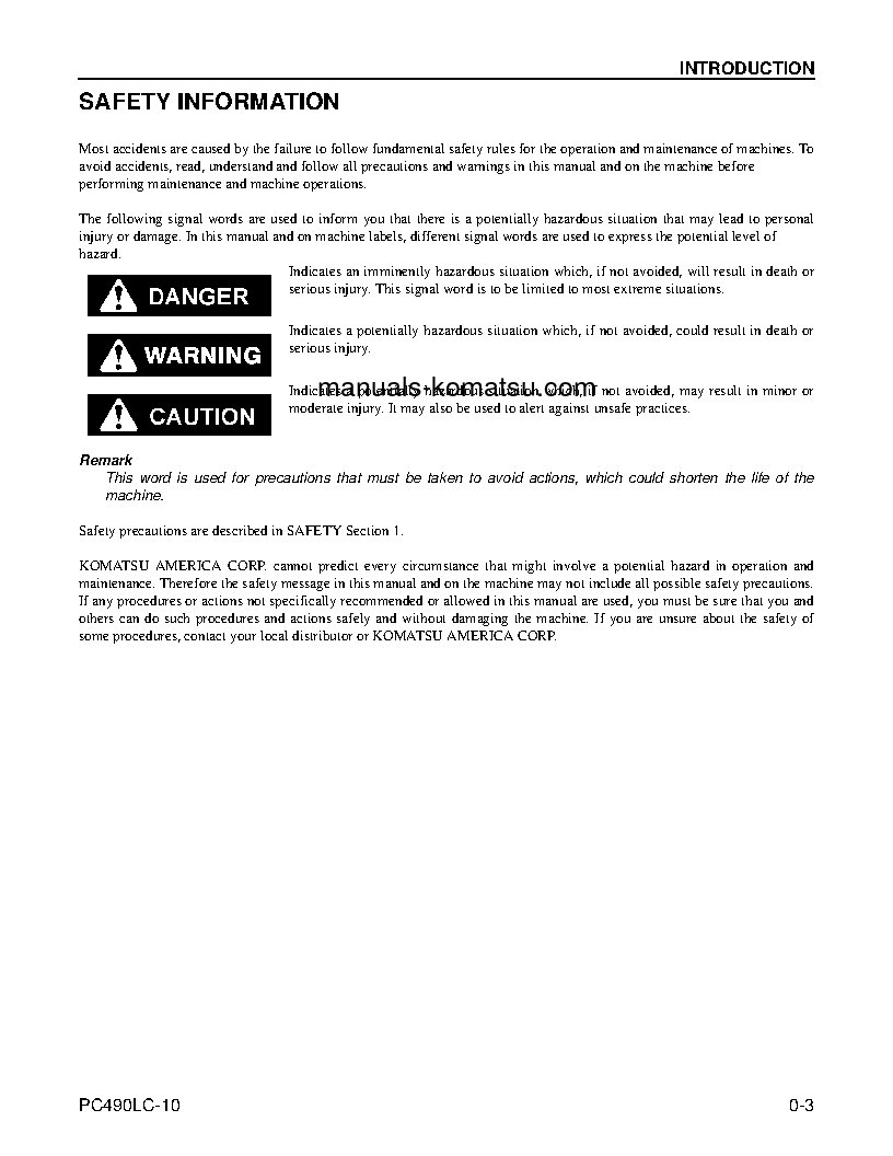 Protected: PC490LC-10(USA) S/N A40001-UP Operation manual (English)