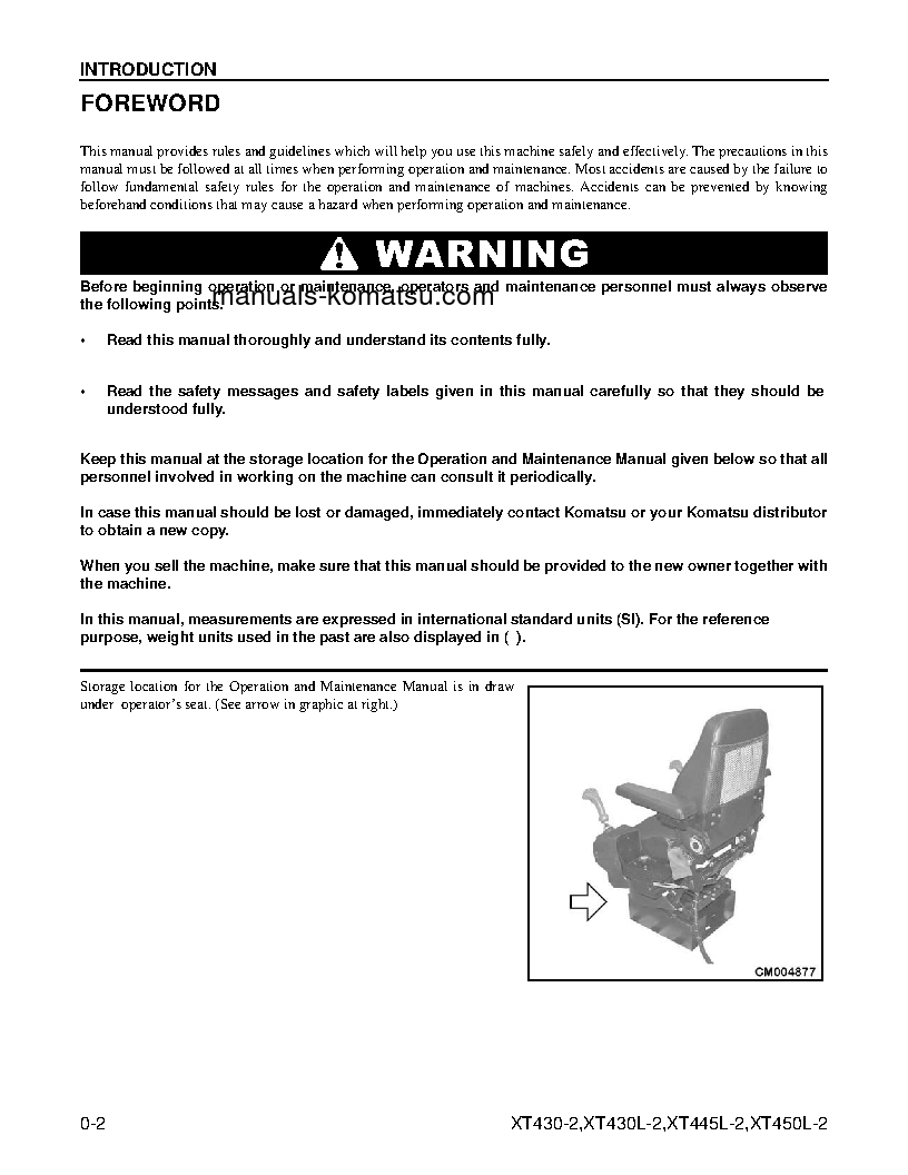Protected: XT445L-2(USA) S/N A3001-UP Operation manual (English)