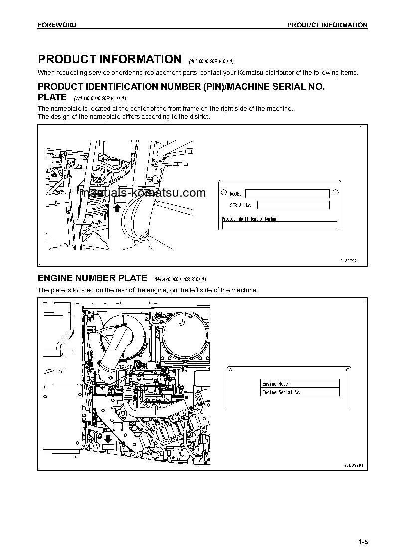 Protected: WA470-7(USA) S/N A47001-UP Operation manual (English)