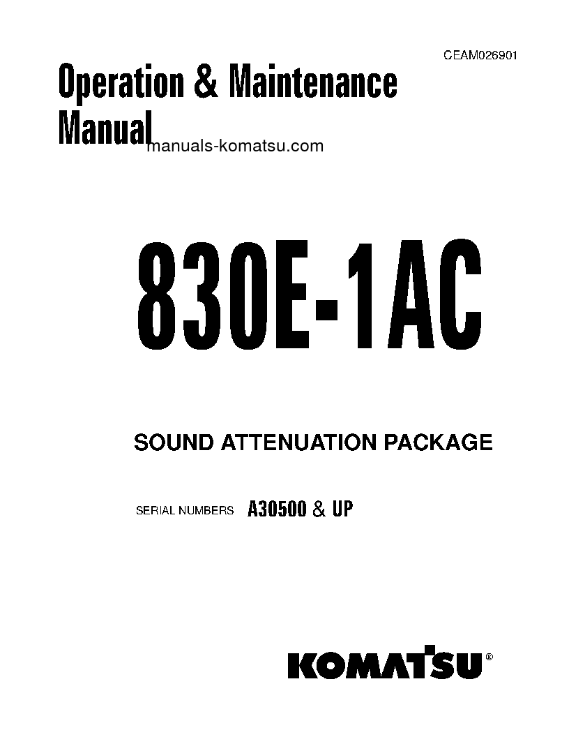 830E-1(USA)-AC S/N A30500-UP Operation manual (English)