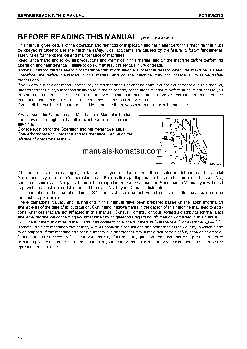 Protected: WA320-7(USA) S/N A36001-UP Operation manual (English)