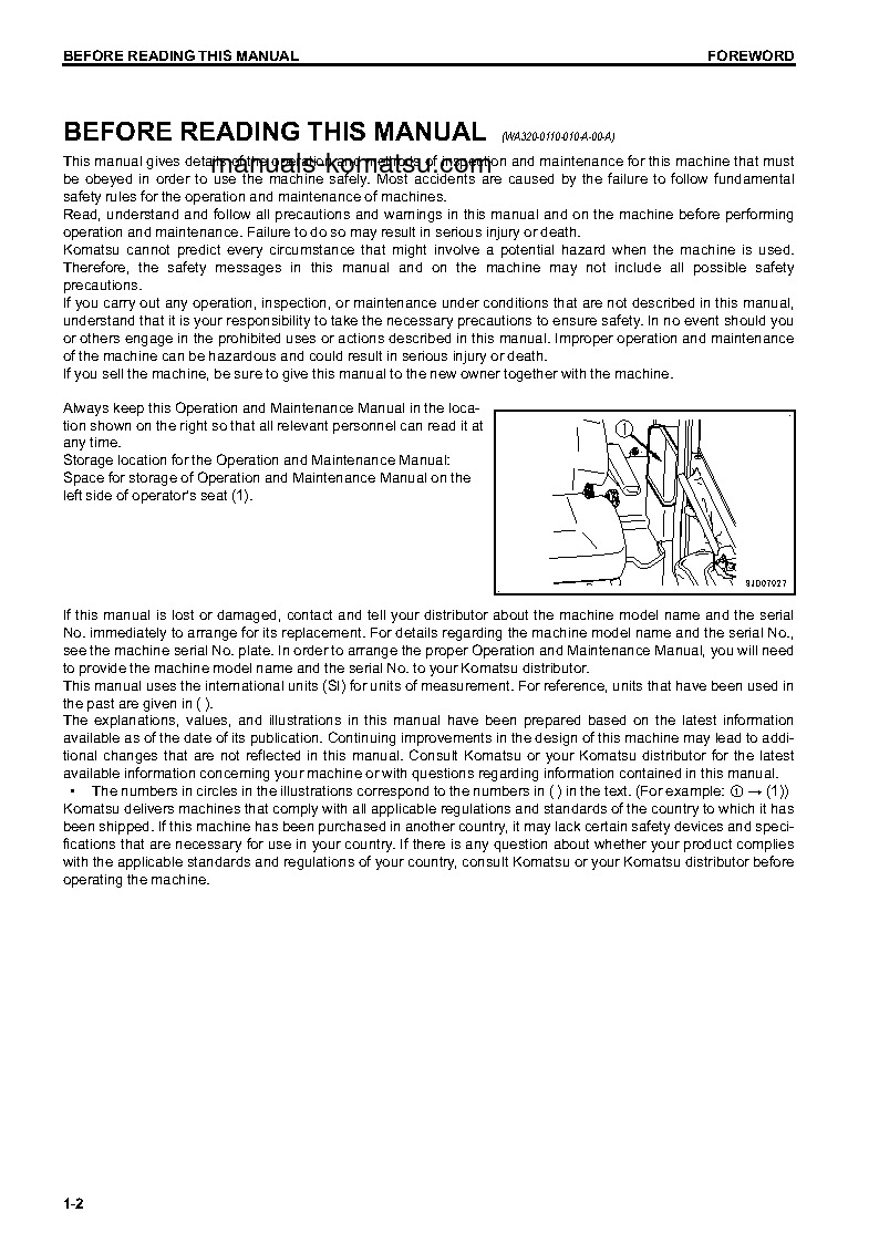 Protected: WA270-7(USA) S/N A27001-UP Operation manual (English)