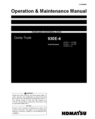 930E-4(USA) S/N A31879-A31880 Operation manual (English)