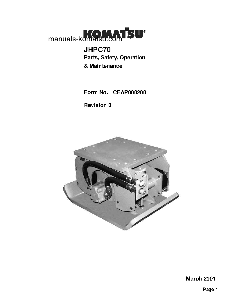 JHPC70(USA) S/N ALL Operation manual (English)