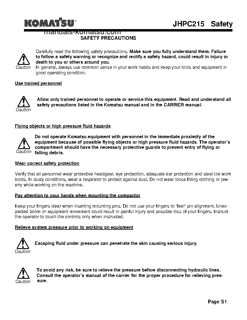 Protected: JHPC215(USA) S/N ALL Operation manual (English)