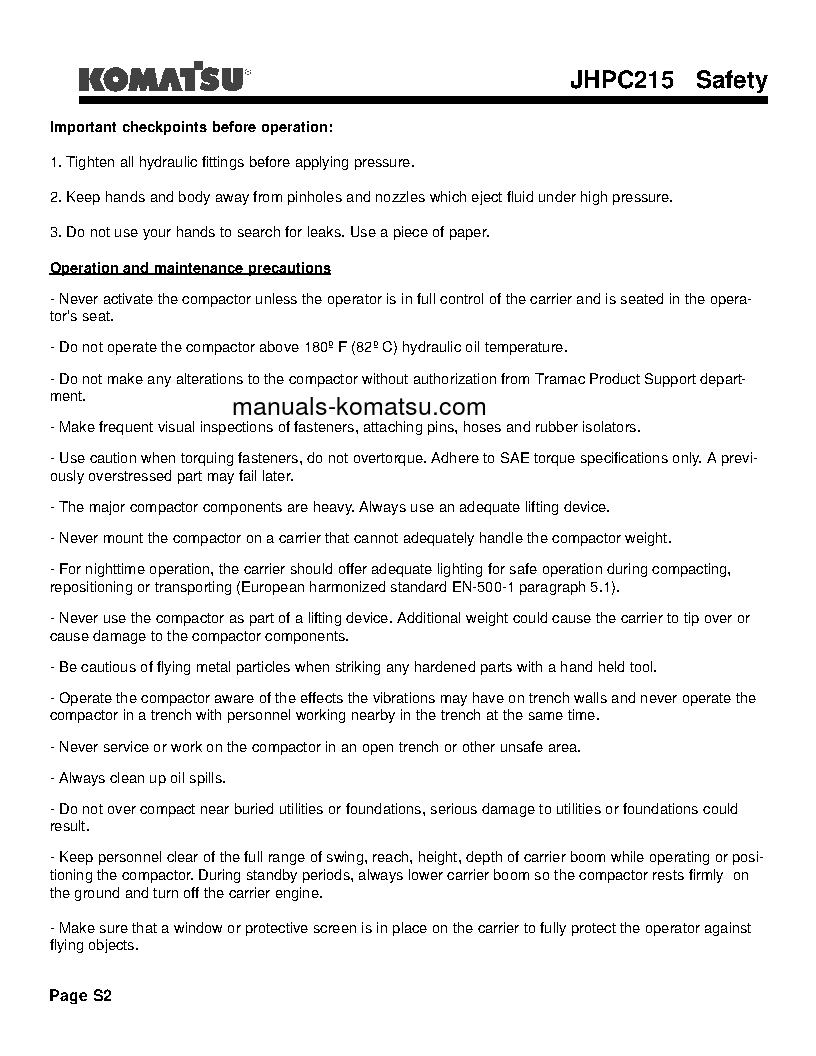 Protected: JHPC215(USA) S/N ALL Operation manual (English)