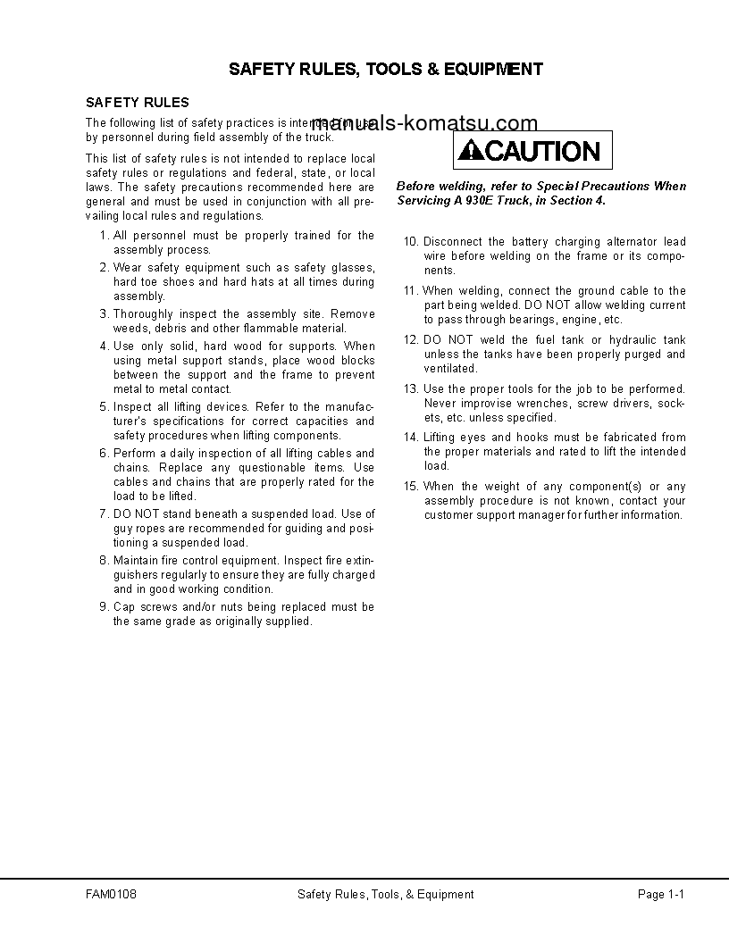 Protected: 930E-3(USA) S/N A30304-UP Field assembly manual (English)