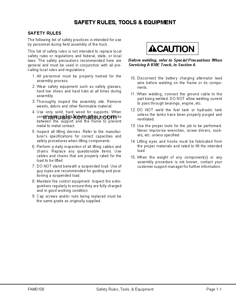 Protected: 930E-3(USA)-SE S/N A30318-UP Field assembly manual (English)