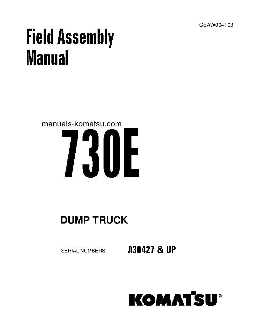 730E(USA) S/N A30427-UP Field assembly manual (English)