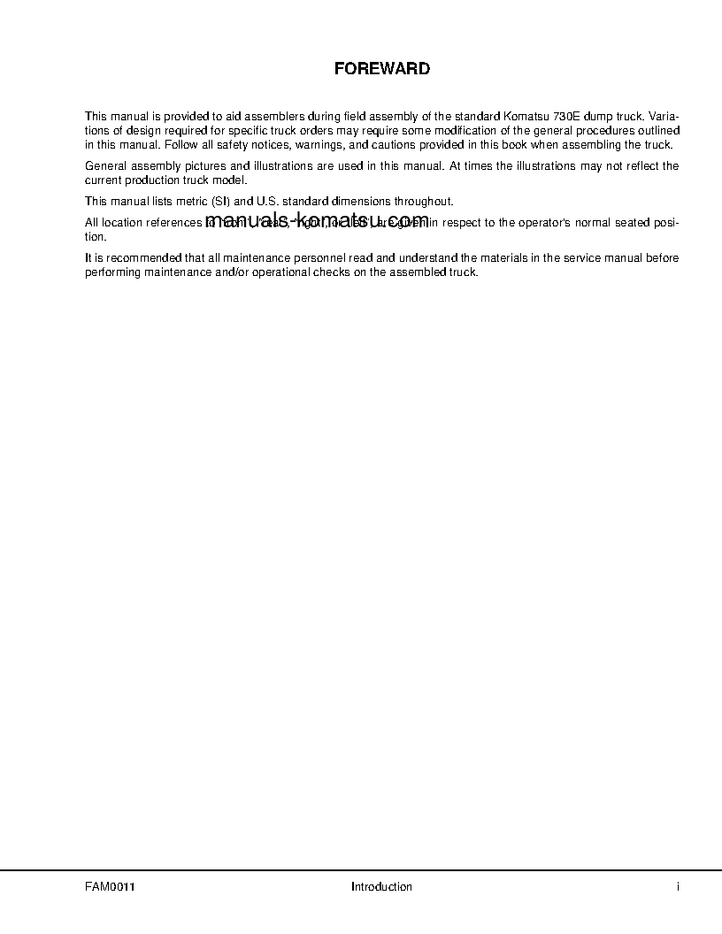 Protected: 730E(USA) S/N A30427-UP Field assembly manual (English)