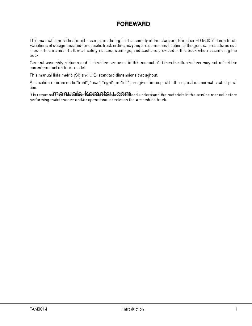 Protected: HD1500-7(USA) S/N A30001-A30108 Field assembly manual (English)