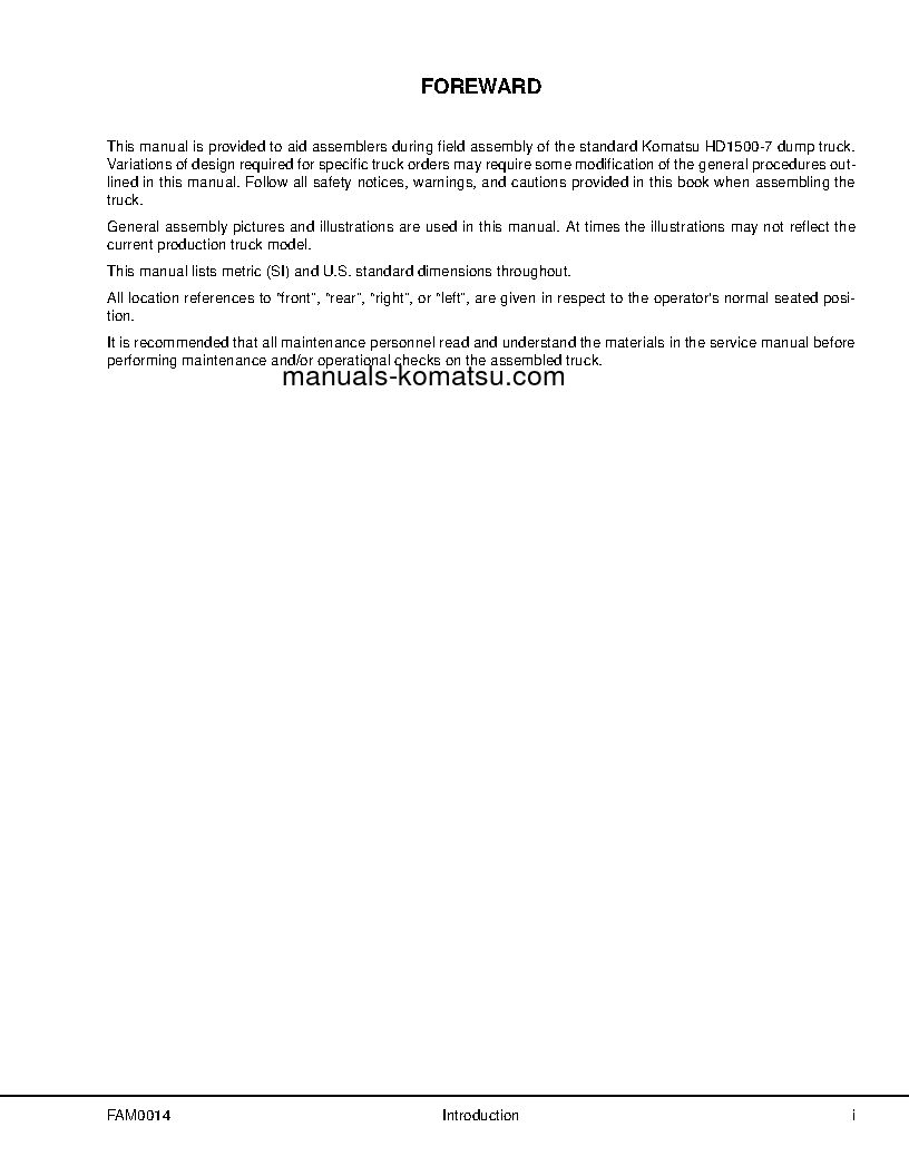 Protected: HD1500-7(USA) S/N A30109-UP Field assembly manual (English)