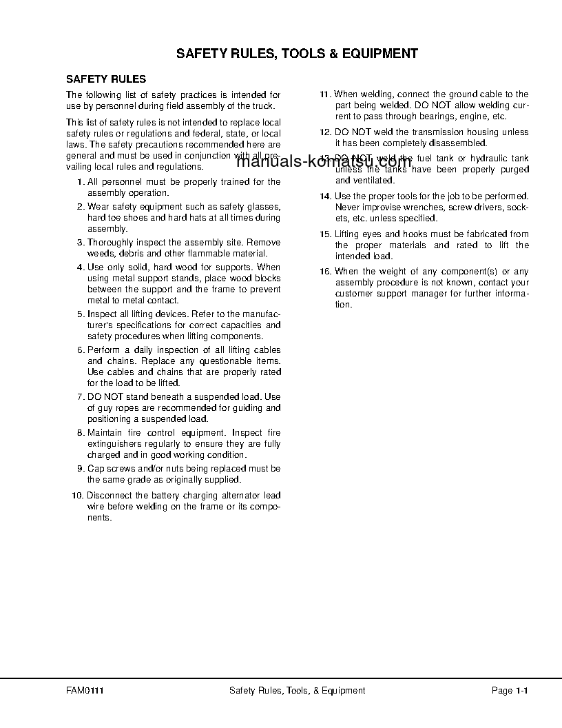 Protected: HD1500-7(USA) S/N A30109-UP Field assembly manual (English)