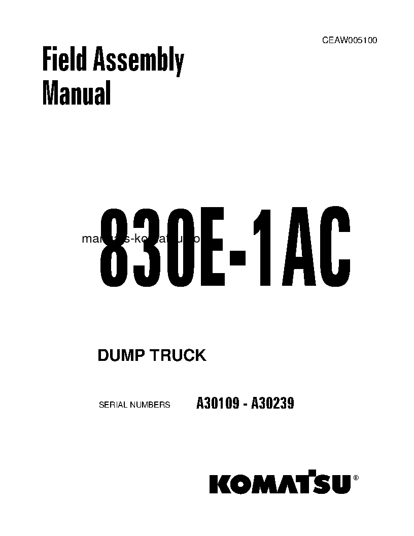 830E-1(USA)-AC S/N A30109-A30239 Field assembly manual (English)