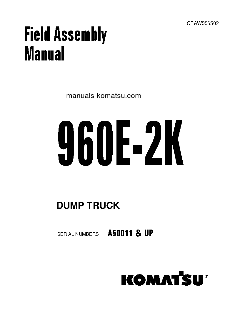 960E-2(USA)-K S/N A50011-UP Field assembly manual (English)