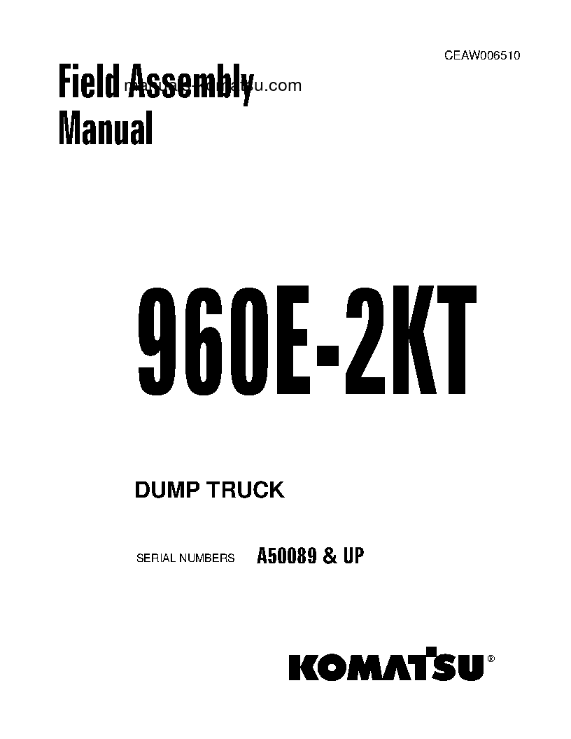 960E-2(USA)-KT S/N A50089-UP Field assembly manual (English)