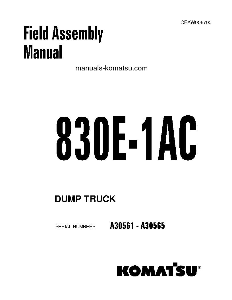 830E-1(USA)-AC S/N A30561-A30565 Field assembly manual (English)