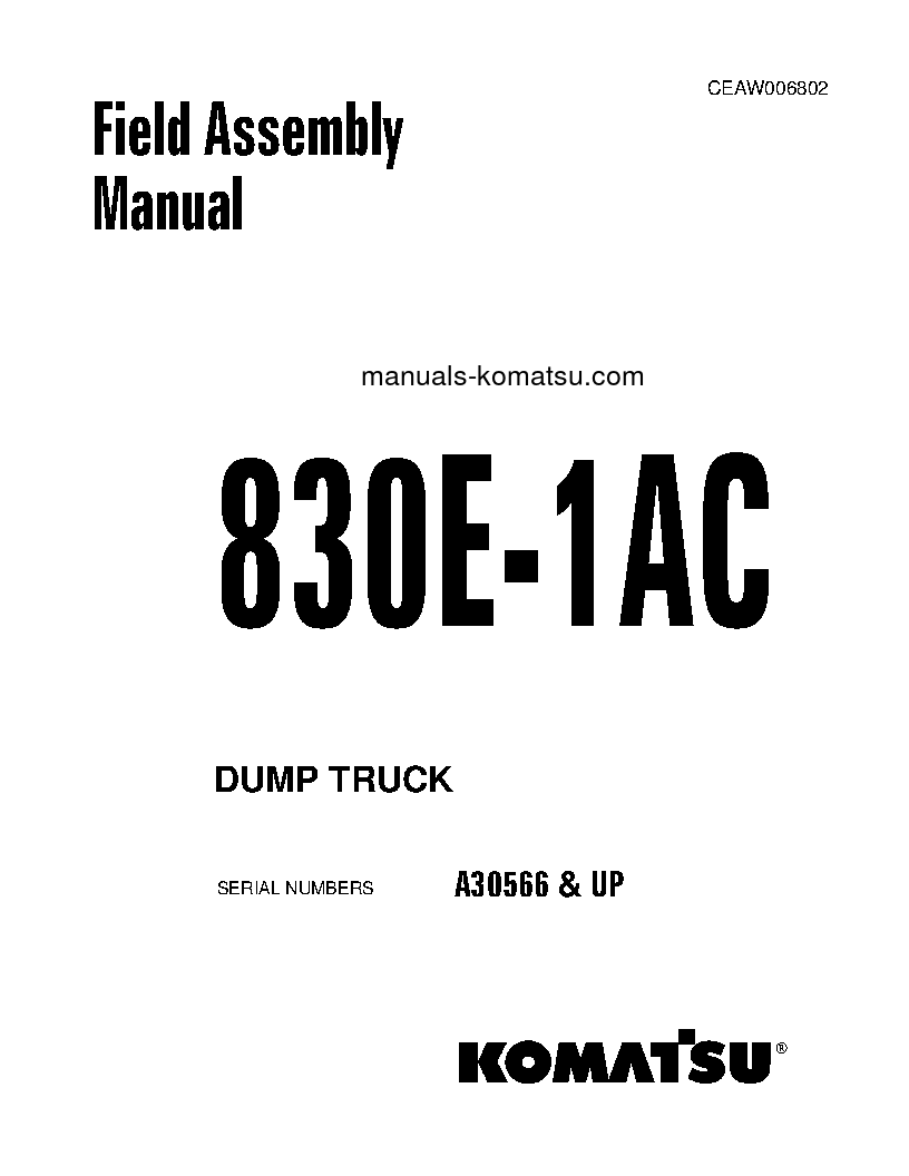 830E-1(USA)-AC S/N A30566-UP Field assembly manual (English)