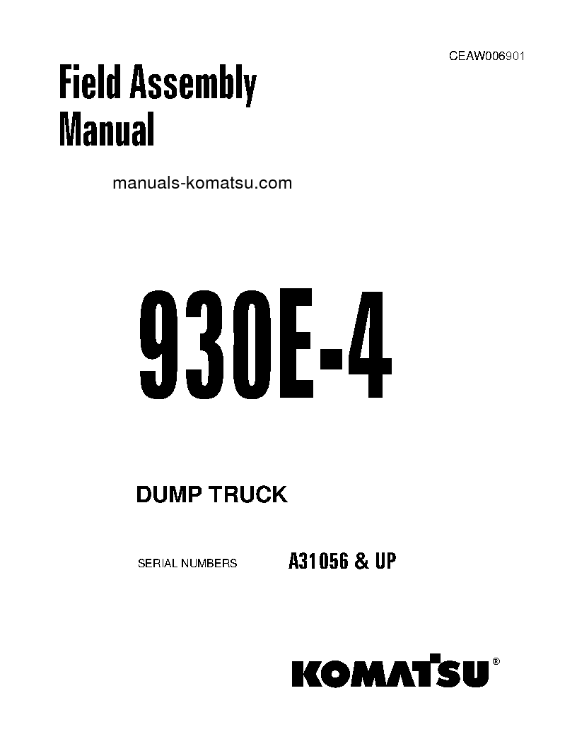 930E-4(USA) S/N A31056-UP Field assembly manual (English)