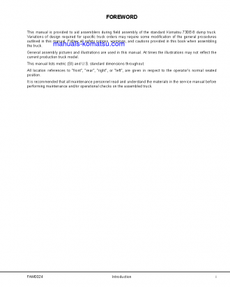 730E-8(USA) S/N A40004-UP Field assembly manual (English)