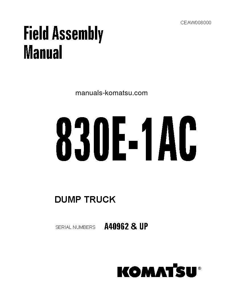 830E-1(USA)-AC S/N A40962-UP Field assembly manual (English)