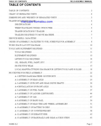 WA900-3(USA)-LC S/N A50001-UP Field assembly manual (English)