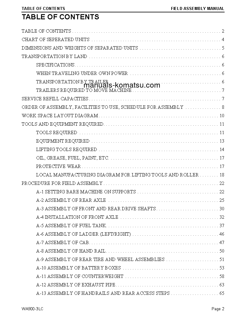 Protected: WA900-3(USA)-LC S/N A50001-UP Field assembly manual (English)
