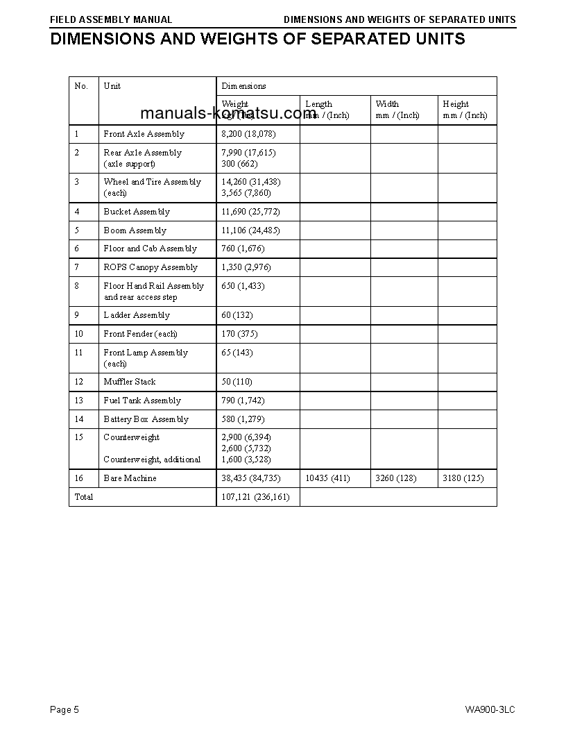 Protected: WA900-3(USA)-LC S/N A50001-UP Field assembly manual (English)