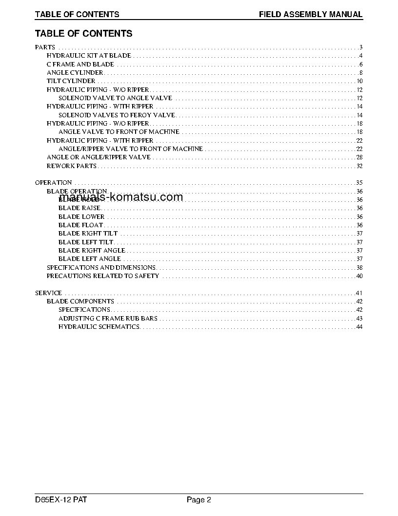 Protected: D65EX-12(JPN) S/N 62745-UP Field assembly manual (English)