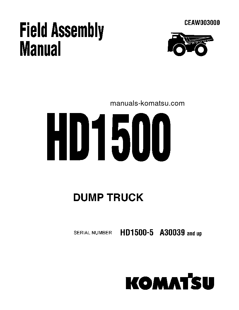 HD1500-5(USA) S/N A30039-UP Field assembly manual (English)