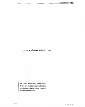 PC4000-6(DEU) S/N 8152-8155 Field assembly manual (English)