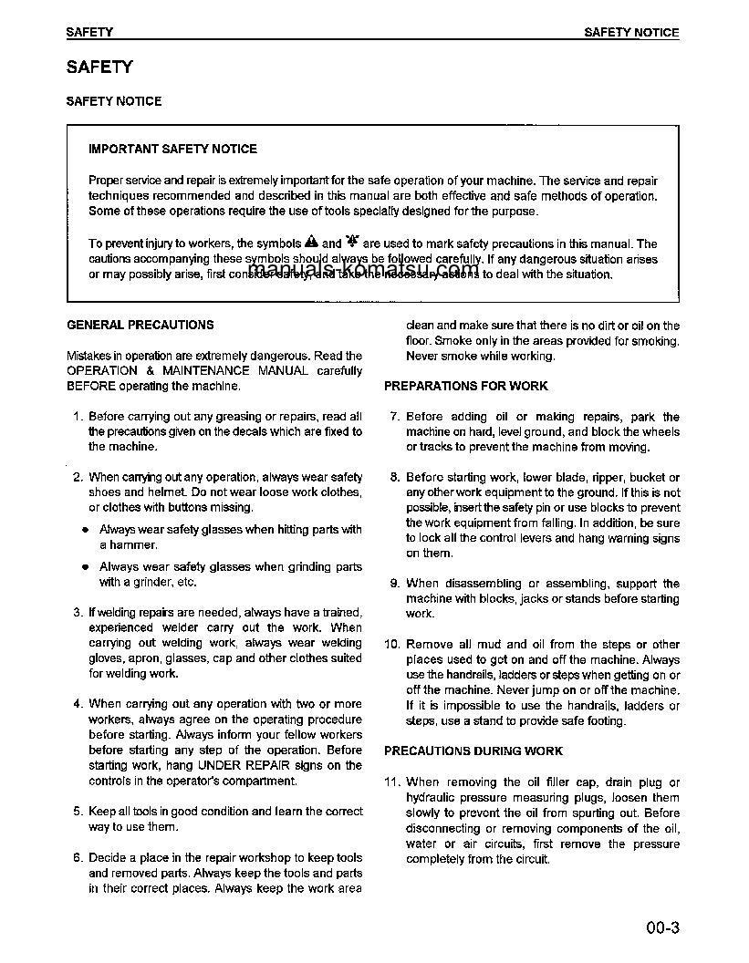 Protected: WA420-3(USA)-L S/N A30001-UP Shop (repair) manual (English)