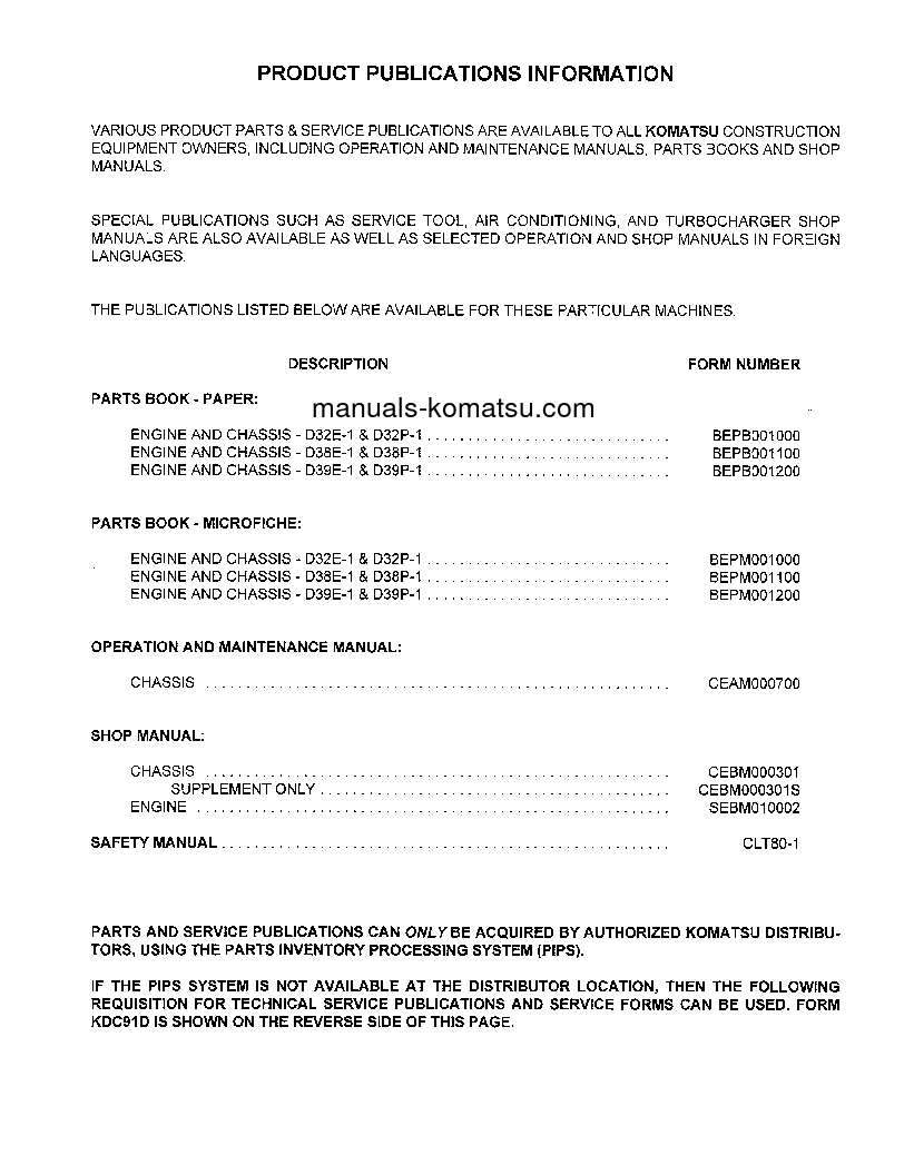 Protected: D38P-1(USA) S/N P085501-P085798 Shop (repair) manual (English)