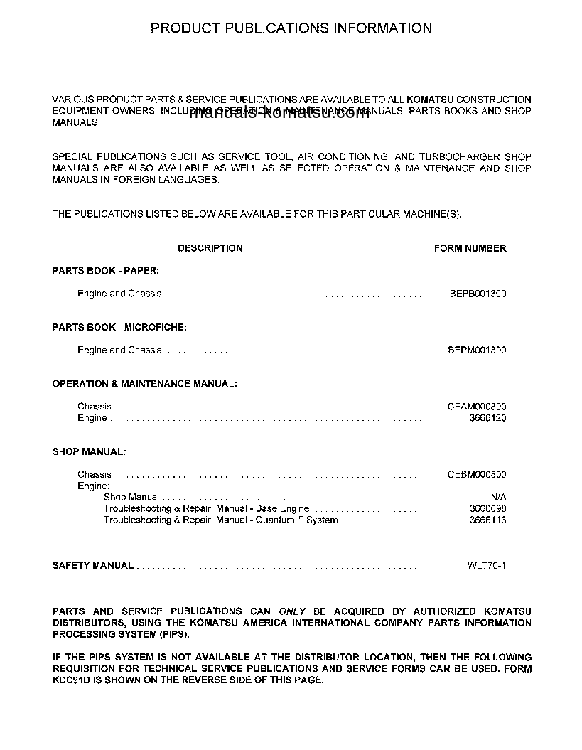 Protected: WA600-1(USA)-LE S/N A51001-UP Shop (repair) manual (English)