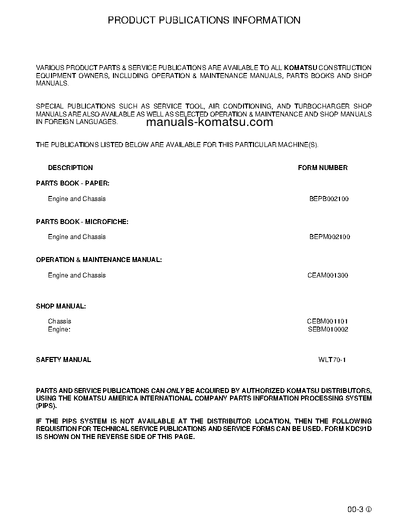 Protected: WA180L-3(JPN) S/N 54001-UP Shop (repair) manual (English)