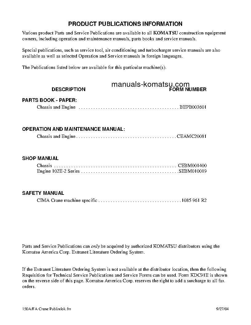 Protected: 150FA S/N U010828-UP Shop (repair) manual (English)