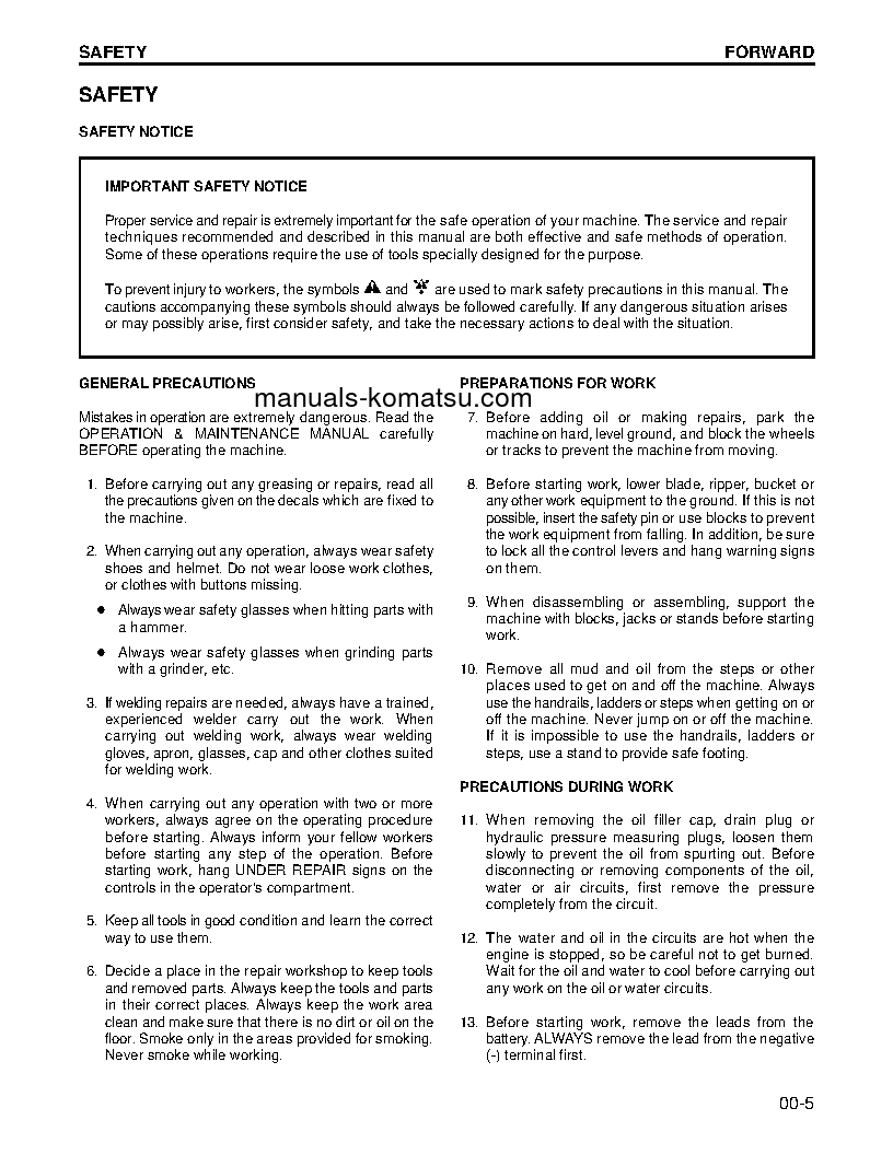 Protected: PC200Z-6(USA)-LE S/N A83001-UP Shop (repair) manual (English)