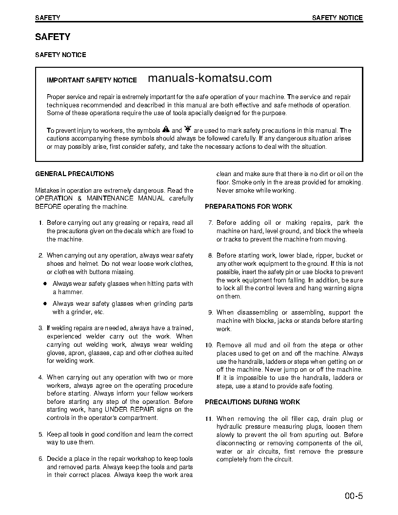Protected: WA180PT-3(USA)-L S/N A85001-UP Shop (repair) manual (English)