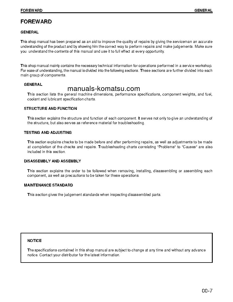 Protected: WA180PT-3(USA)-L S/N A85001-UP Shop (repair) manual (English)