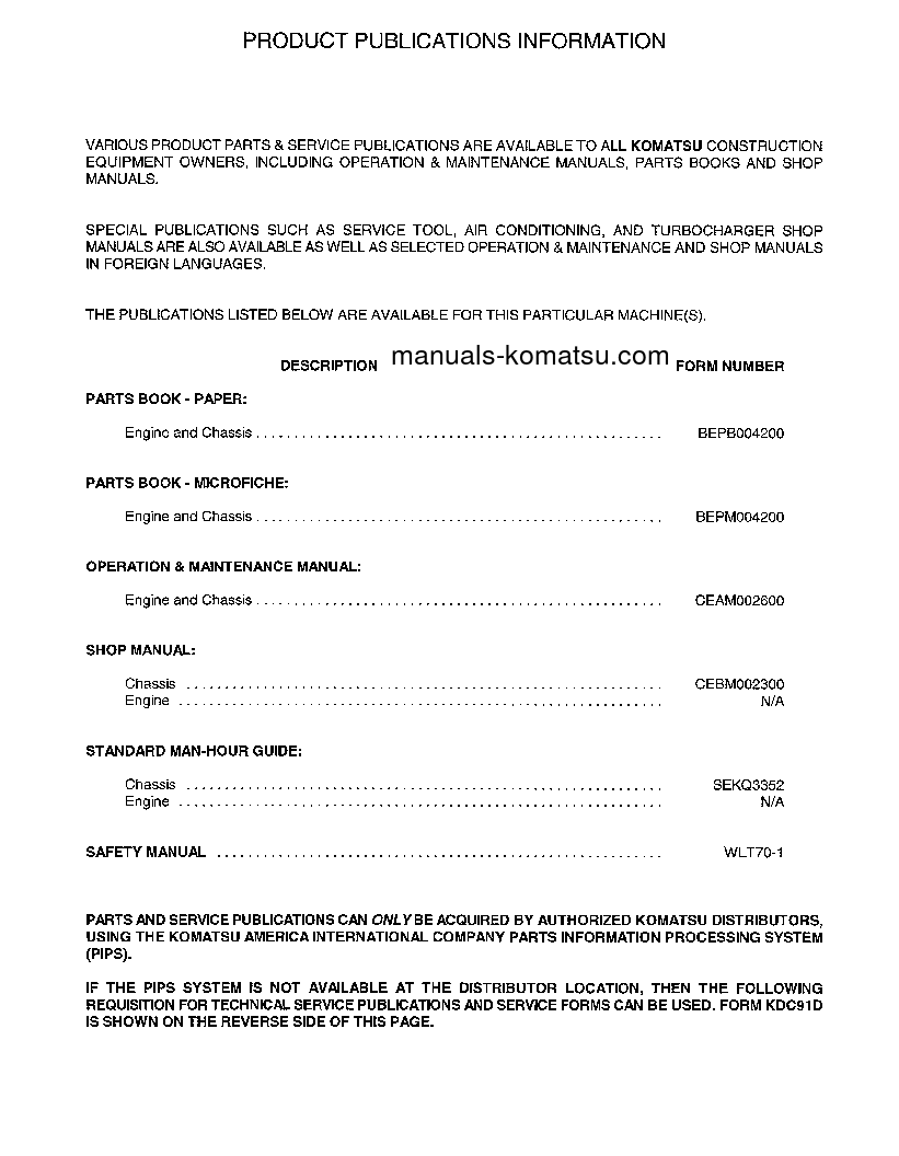 Protected: WA900-1(USA)-LC S/N A20008-UP Shop (repair) manual (English)