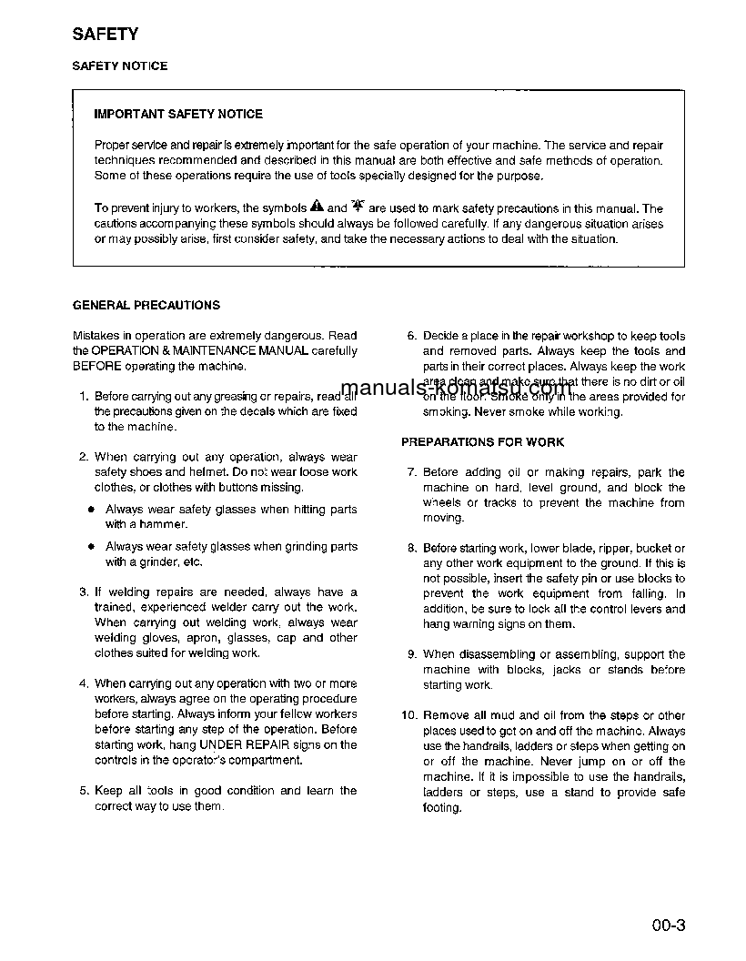 Protected: WA900-1(USA)-LC S/N A20008-UP Shop (repair) manual (English)