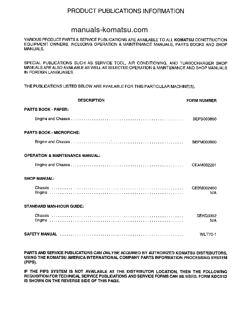 Protected: WA800-2(USA)-LC S/N A20020-UP Shop (repair) manual (English)