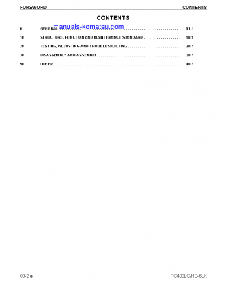 PC400HD-6(USA)-LK S/N A83001-A85000 Shop (repair) manual (English)