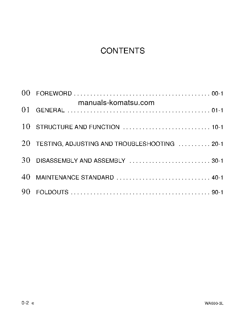 Protected: WA600-3(USA)-L S/N A52001-UP Shop (repair) manual (English)