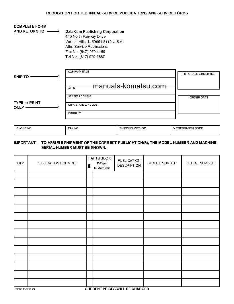 Protected: TD-9H S/N P046275-UP Shop (repair) manual (English)